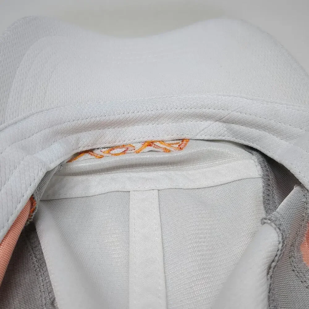 4imprint 5 Panel White Gray Orange One Size Voya Financial Polyester Hat Stripe